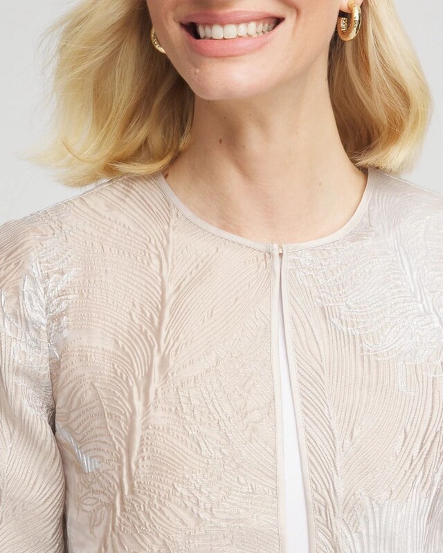 Travelers Collection Metallic 3/4 Sleeve Jacket - image 4